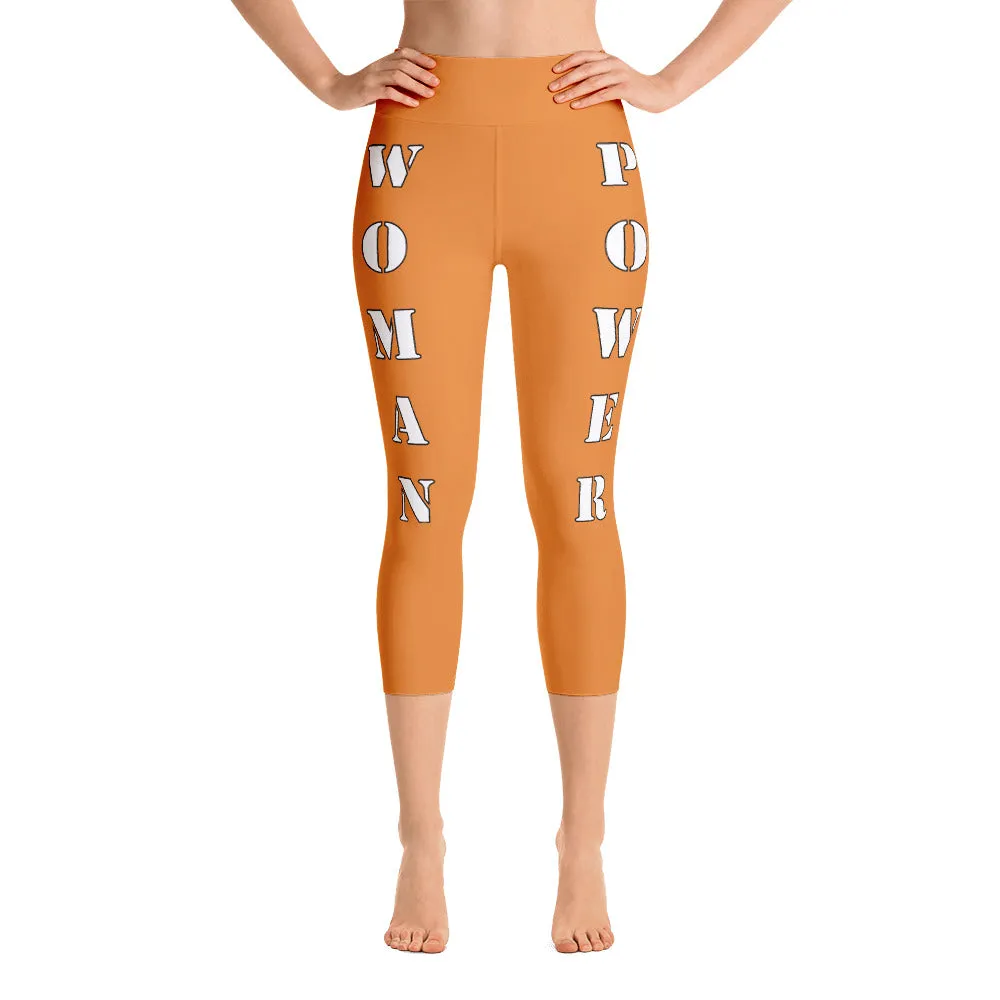 Our best viral leggings orange woman power white letters