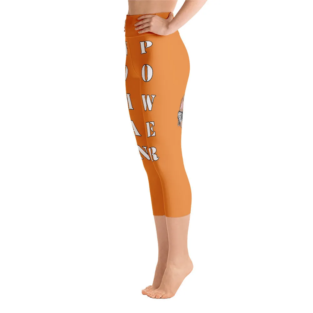 Our best viral leggings orange woman power white letters