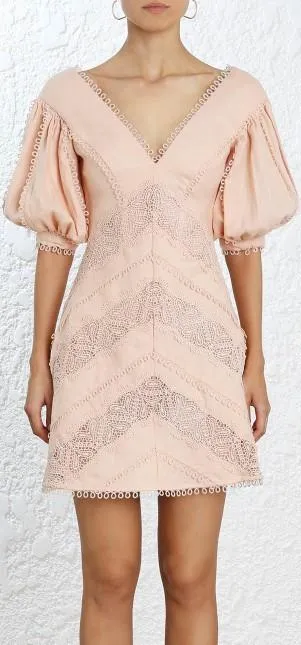 'Painted Heart' Chevron Dress, Pink