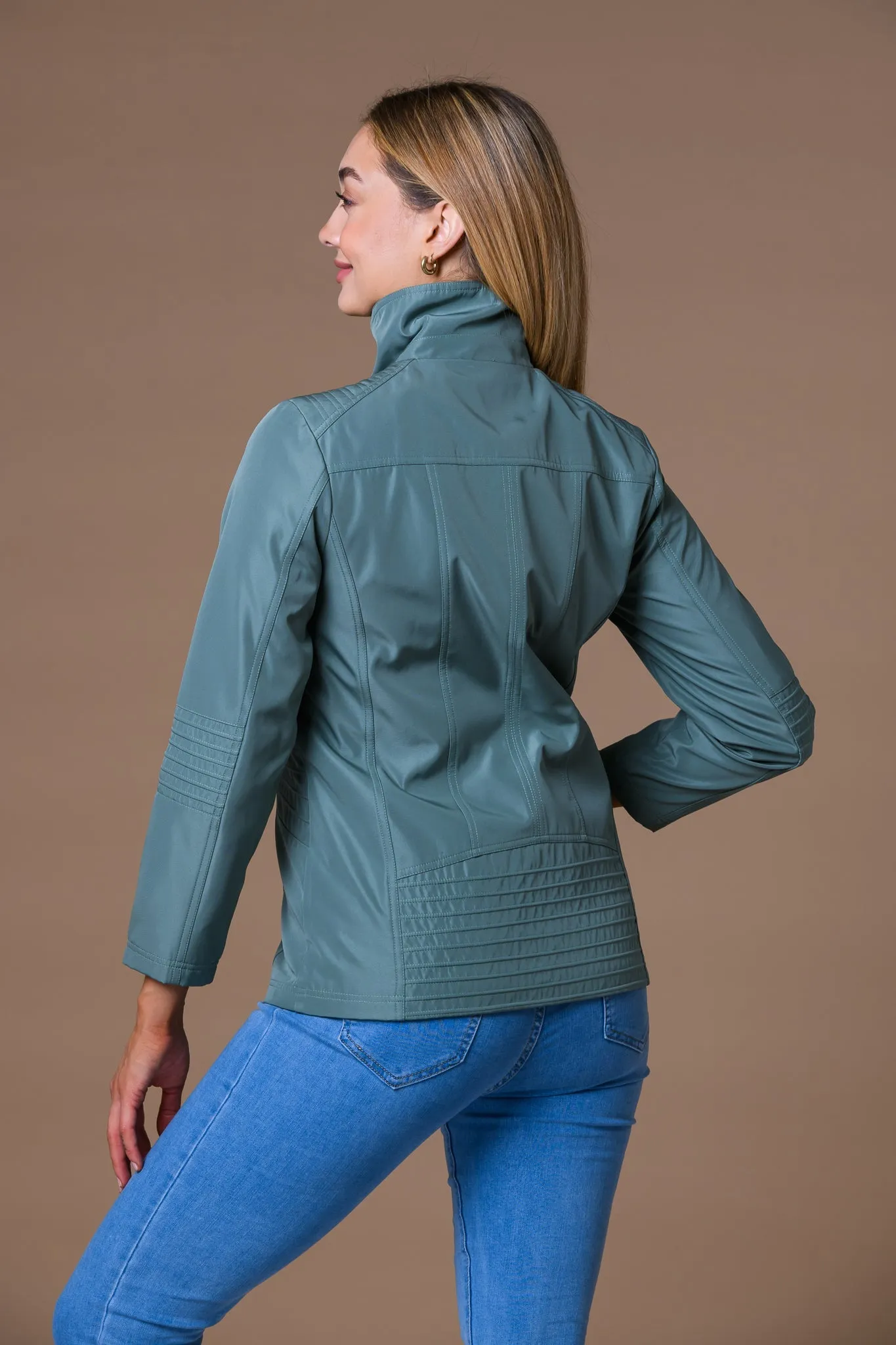 Print Lining Zip Jacket