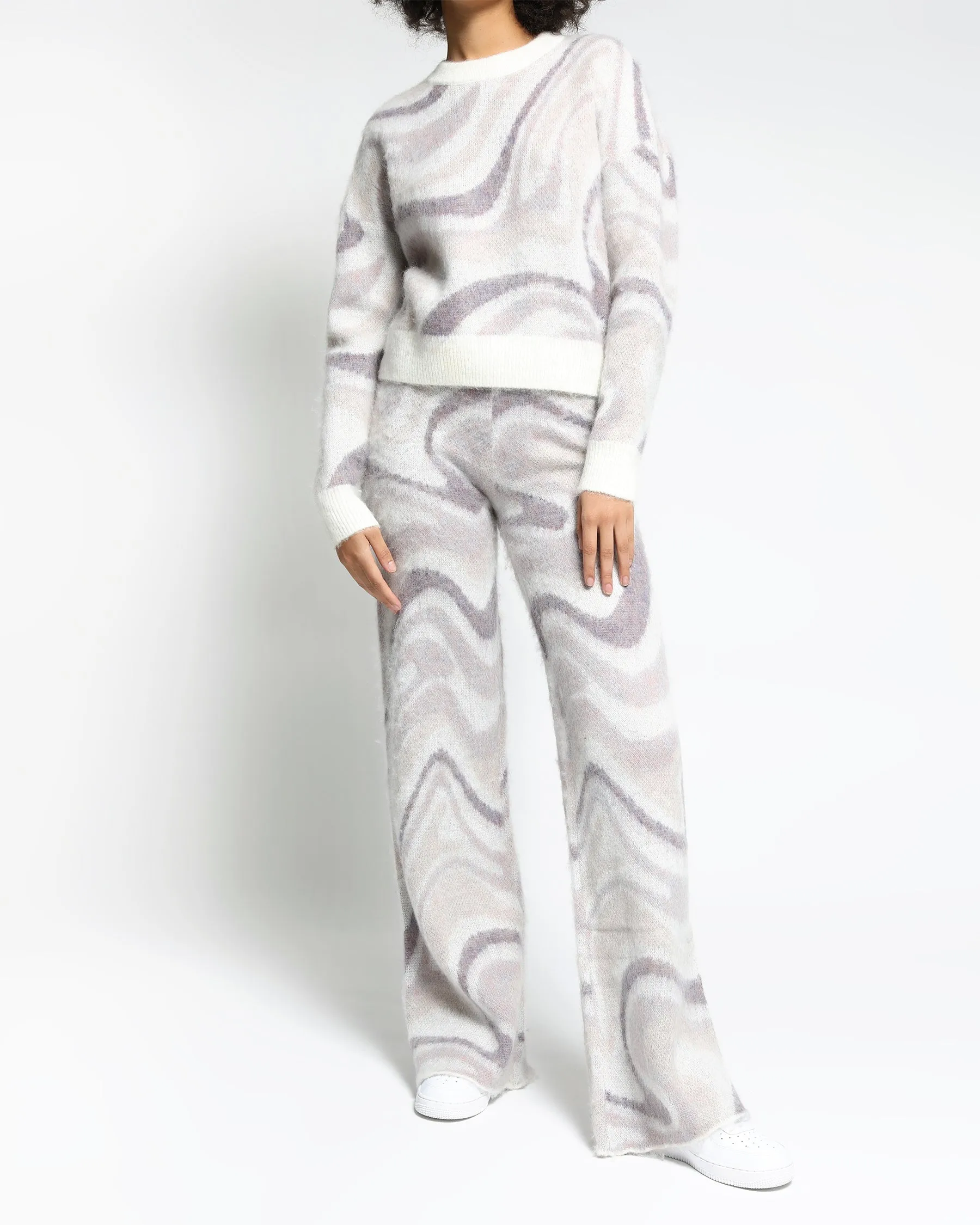 Spectrum Swirl Mohair Wide Leg Sweater Pants