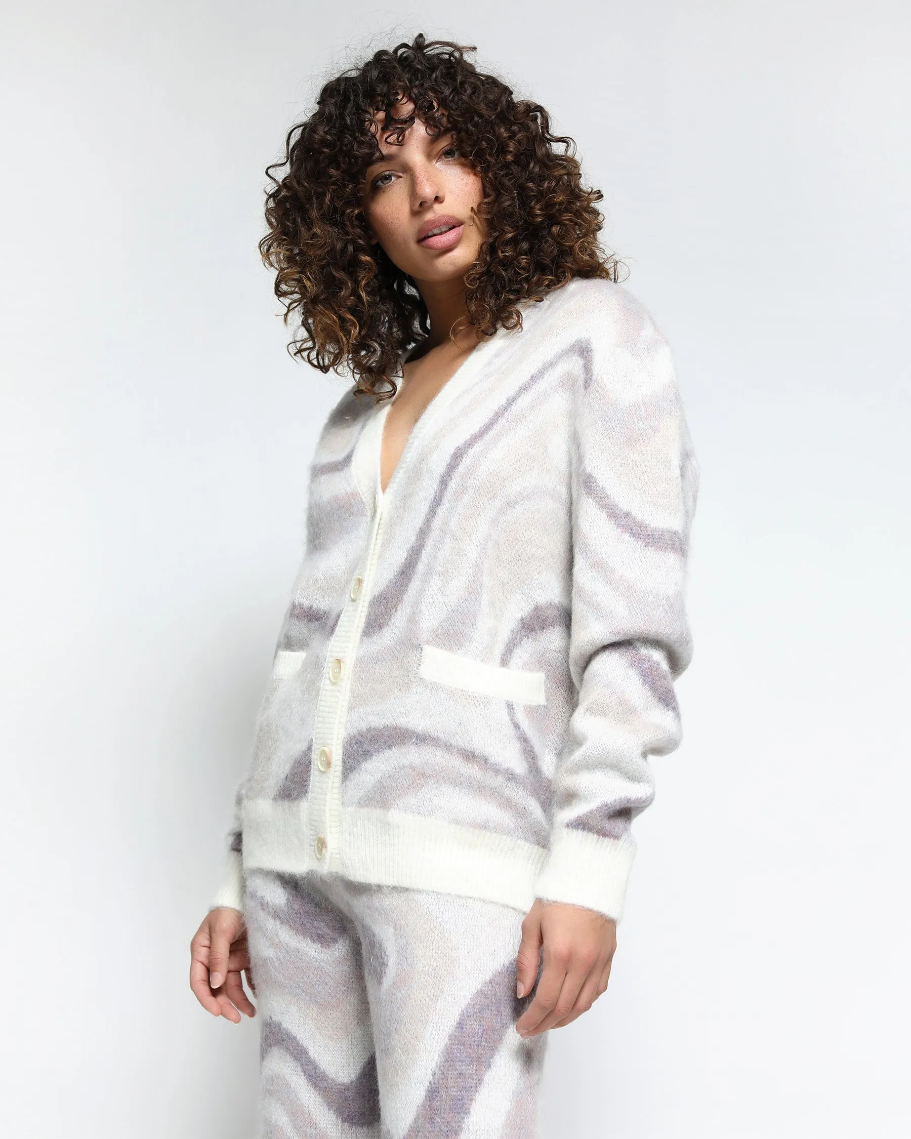 Spectrum Swirl Mohair Wide Leg Sweater Pants