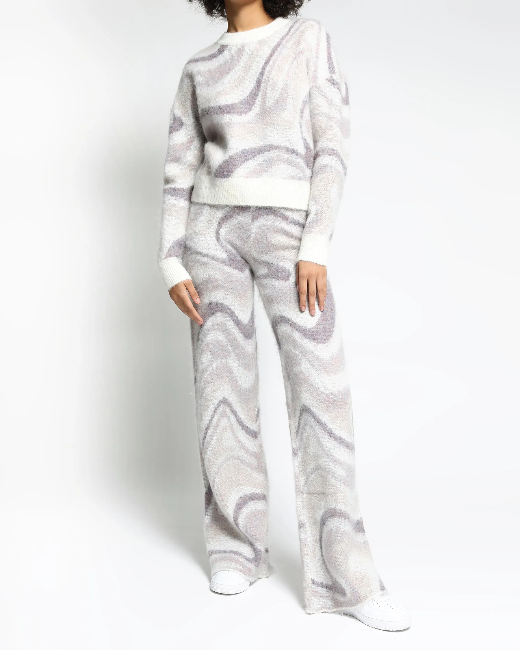 Spectrum Swirl Mohair Wide Leg Sweater Pants