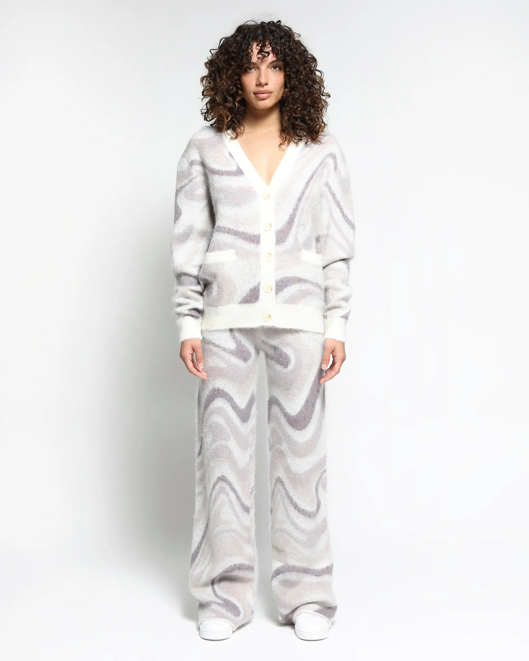Spectrum Swirl Mohair Wide Leg Sweater Pants
