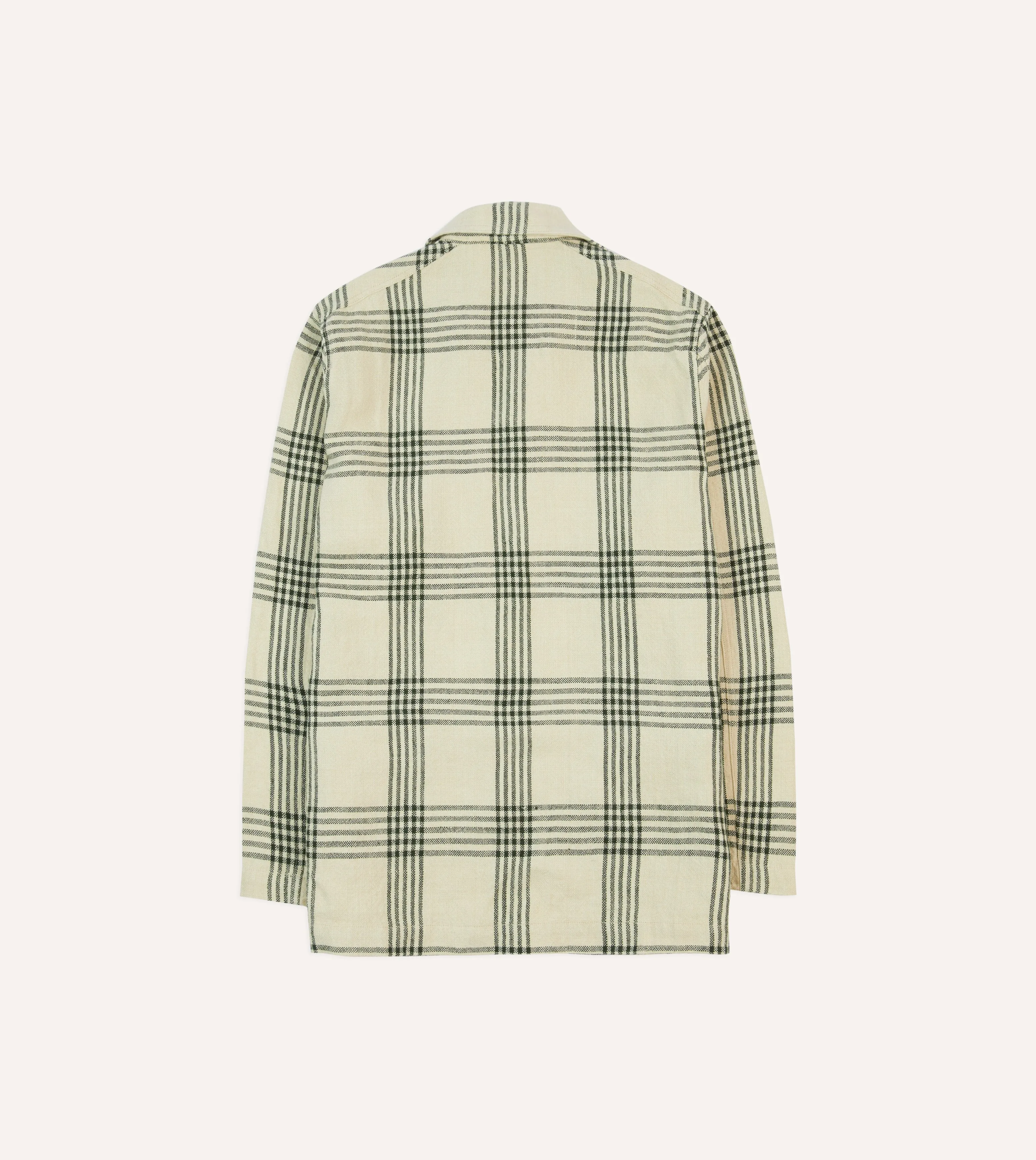 St. JOHN by Drake's Green Check Linen Five-Pocket Chore Jacket