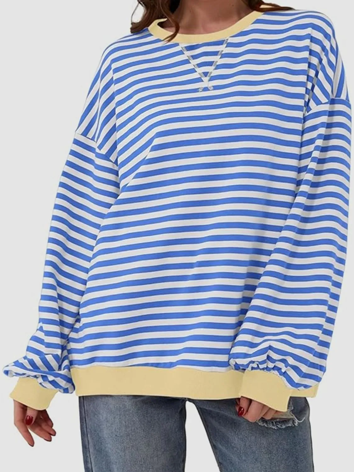 Stripe Boyfriend Long Sleeve Shirt