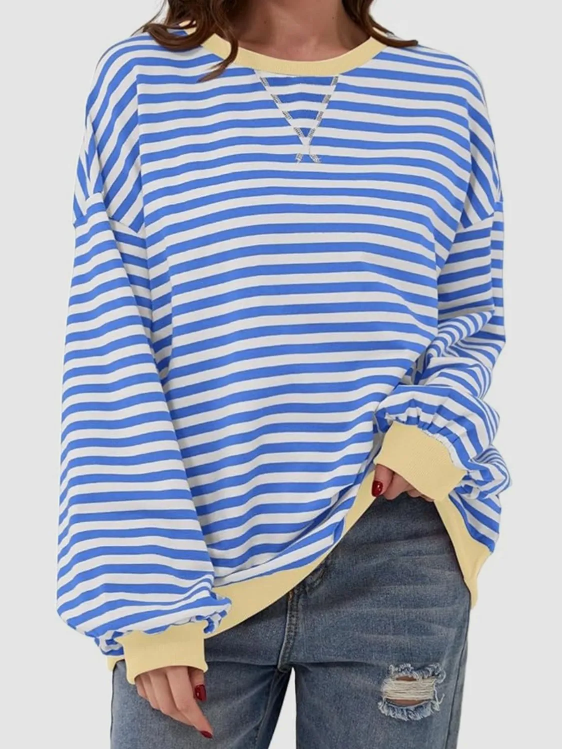 Stripe Boyfriend Long Sleeve Shirt