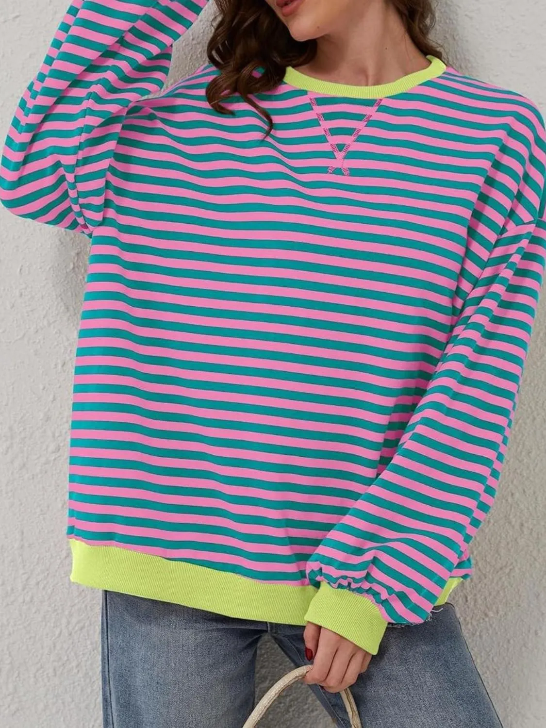 Stripe Boyfriend Long Sleeve Shirt