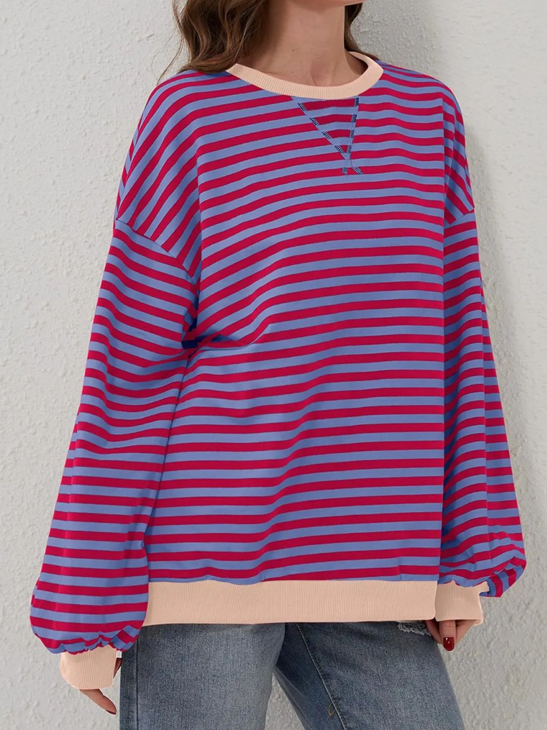 Stripe Boyfriend Long Sleeve Shirt