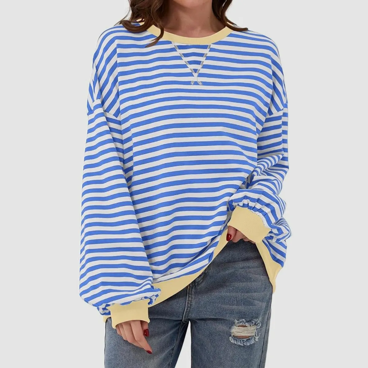 Stripe Boyfriend Long Sleeve Shirt