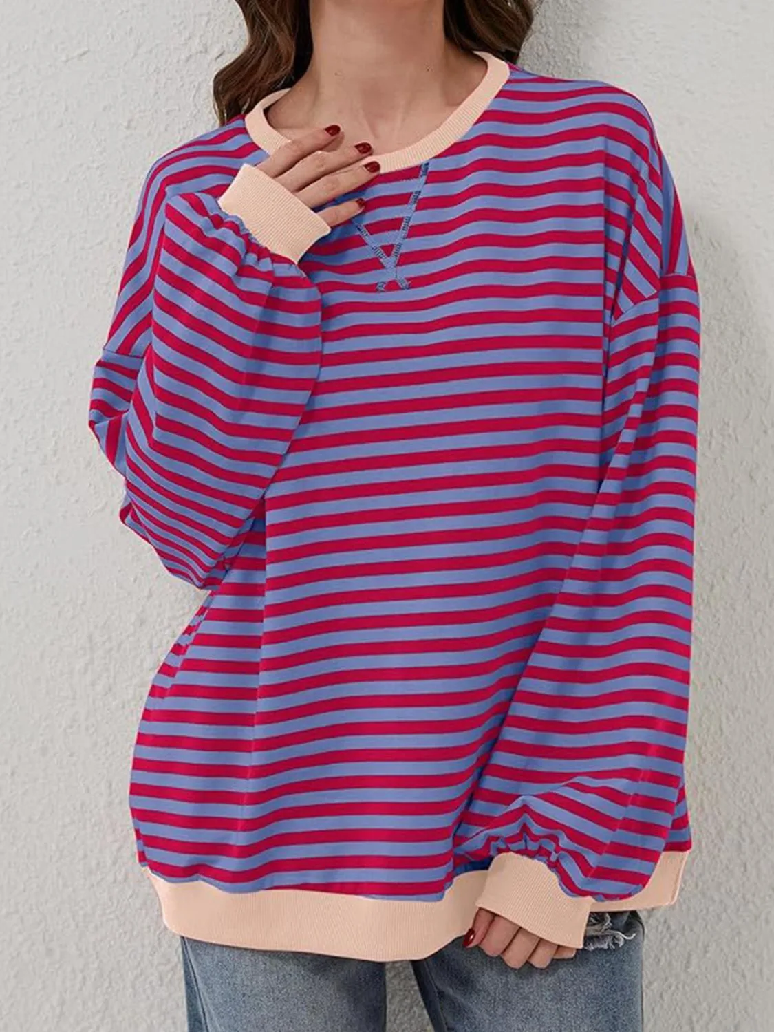 Stripe Boyfriend Long Sleeve Shirt