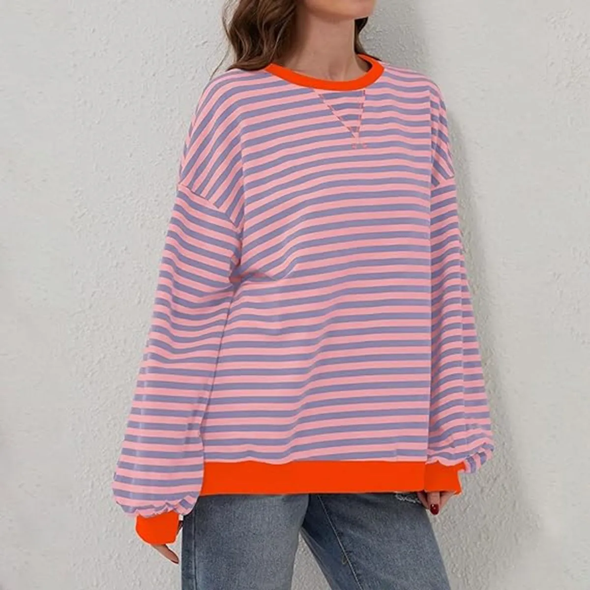 Stripe Boyfriend Long Sleeve Shirt