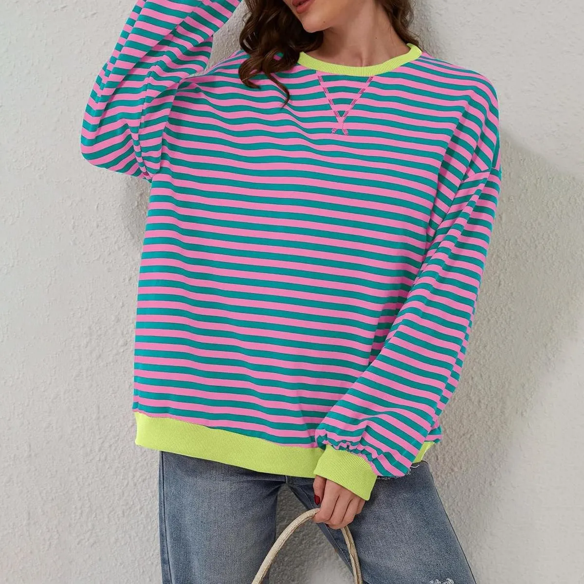 Stripe Boyfriend Long Sleeve Shirt