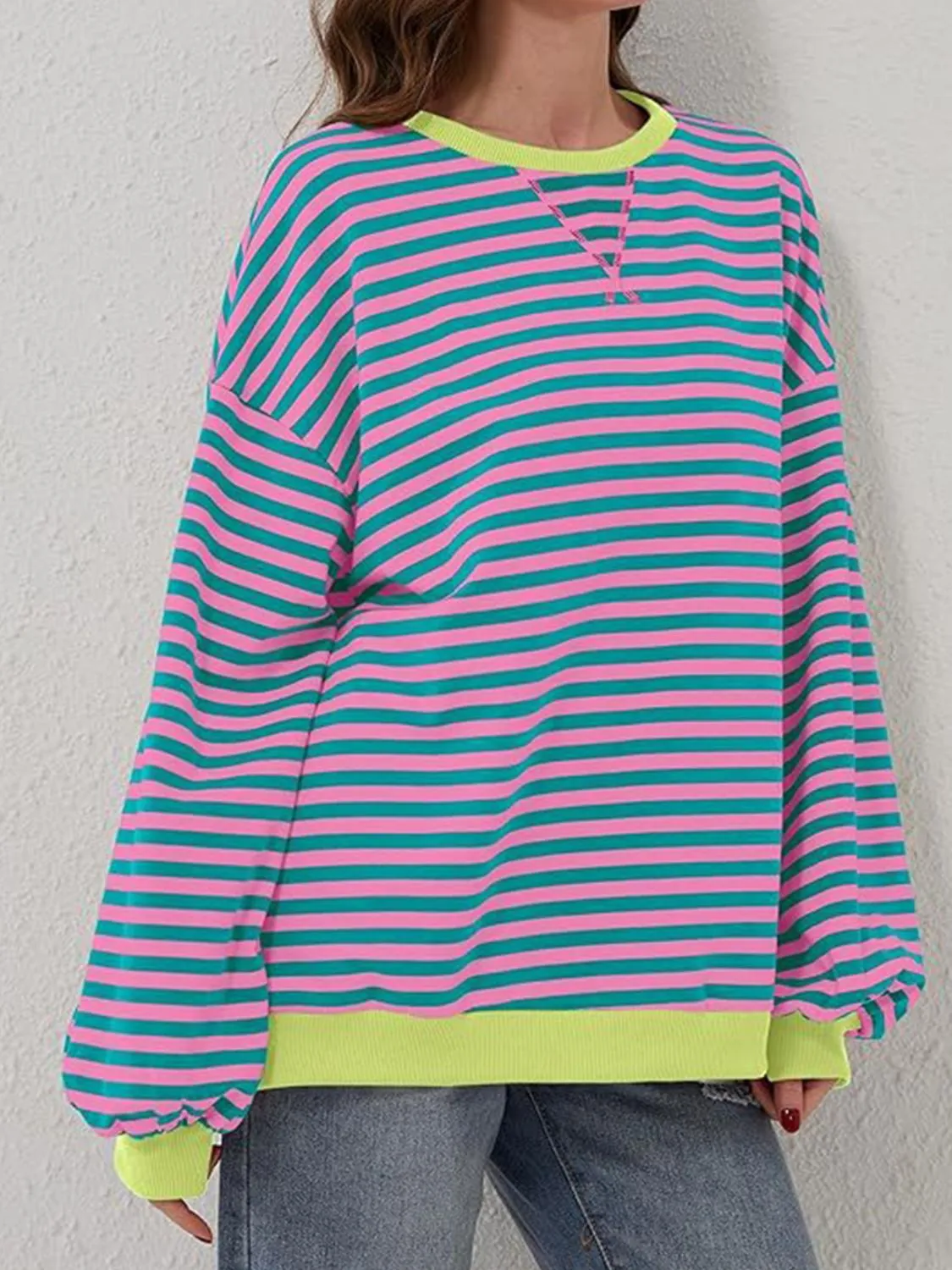 Stripe Boyfriend Long Sleeve Shirt