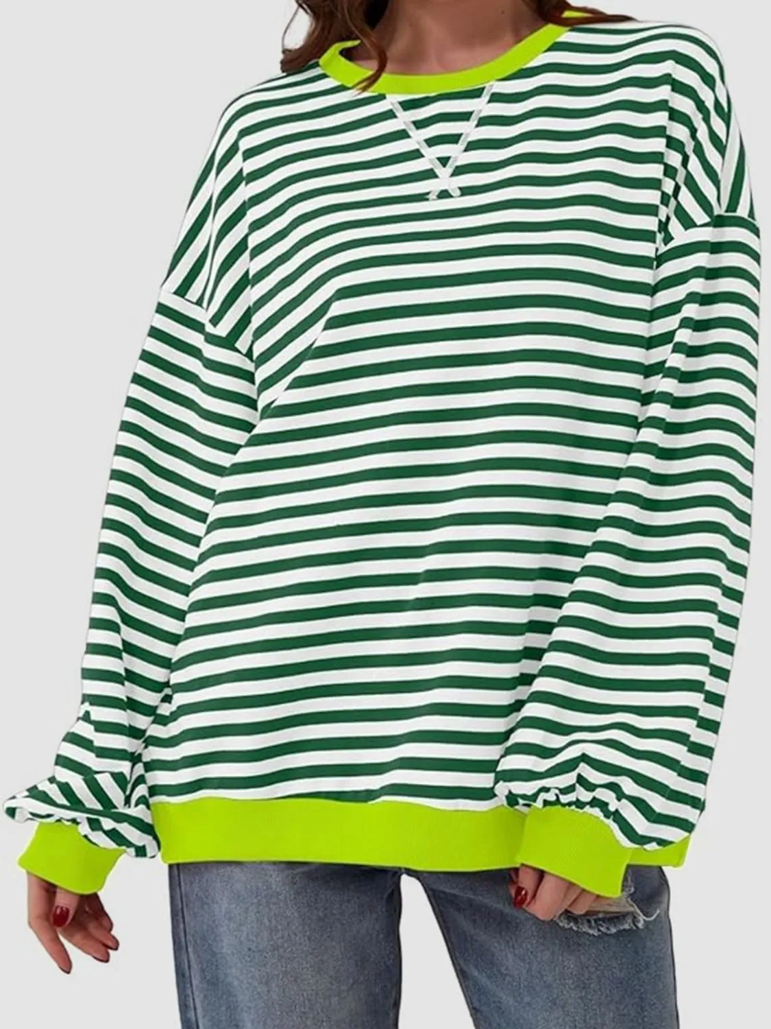 Stripe Boyfriend Long Sleeve Shirt