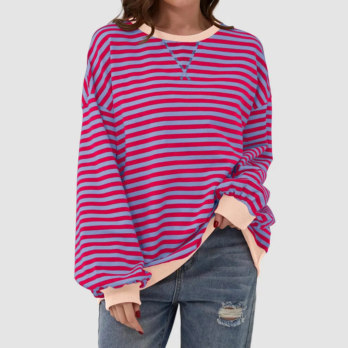 Stripe Boyfriend Long Sleeve Shirt