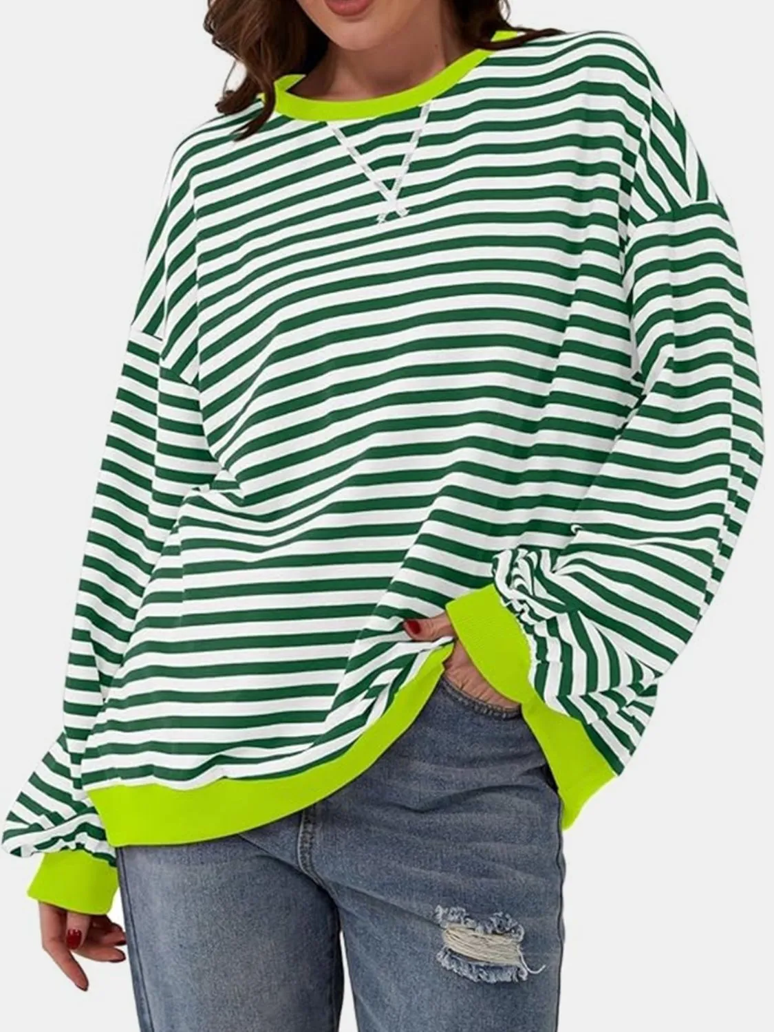 Stripe Boyfriend Long Sleeve Shirt