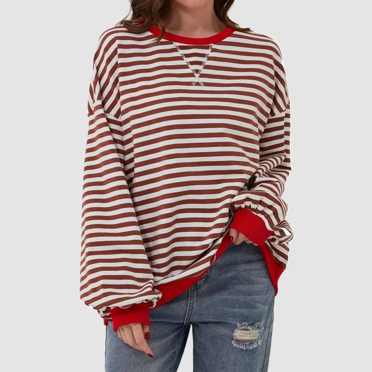 Stripe Boyfriend Long Sleeve Shirt