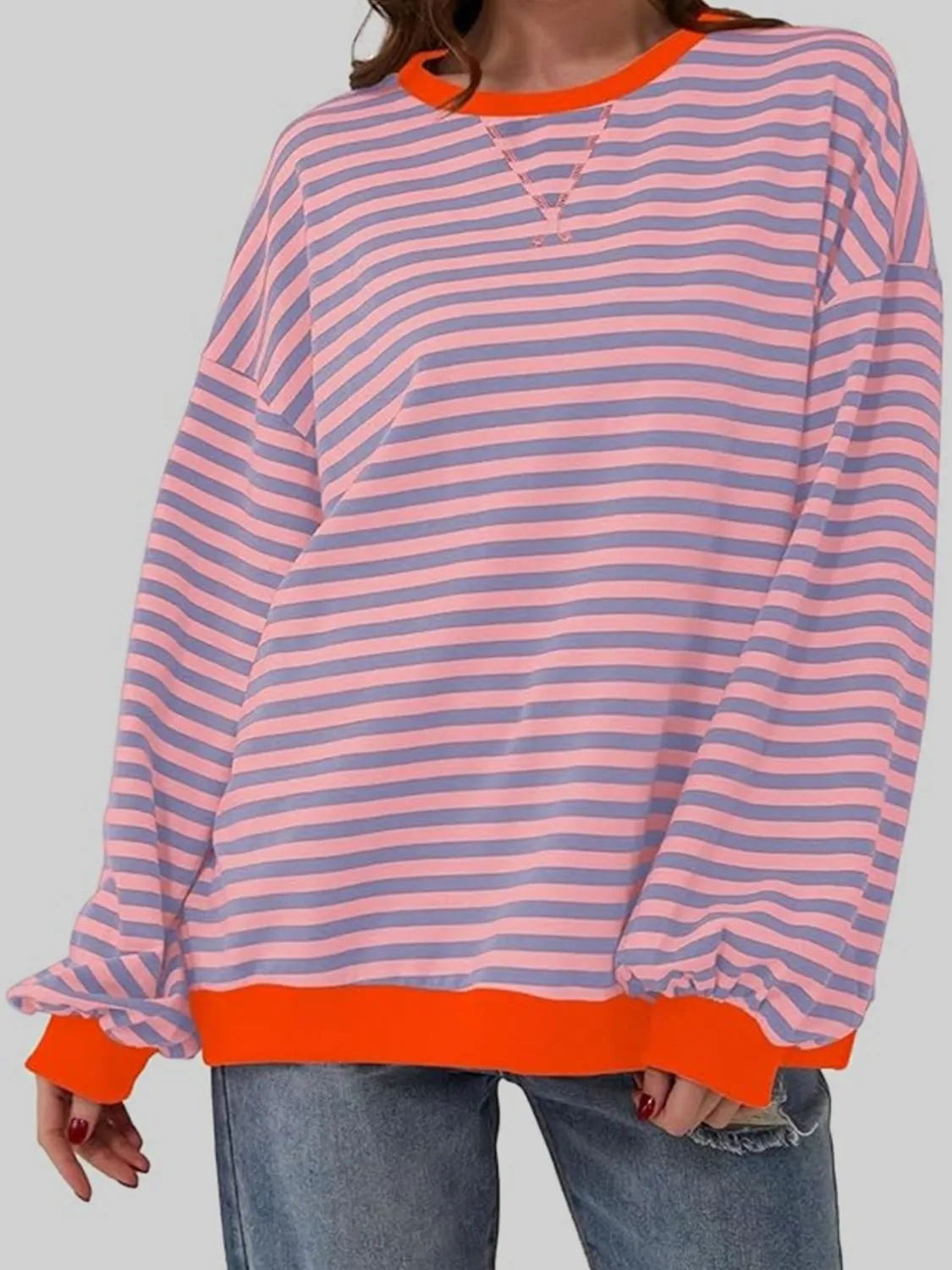 Stripe Boyfriend Long Sleeve Shirt