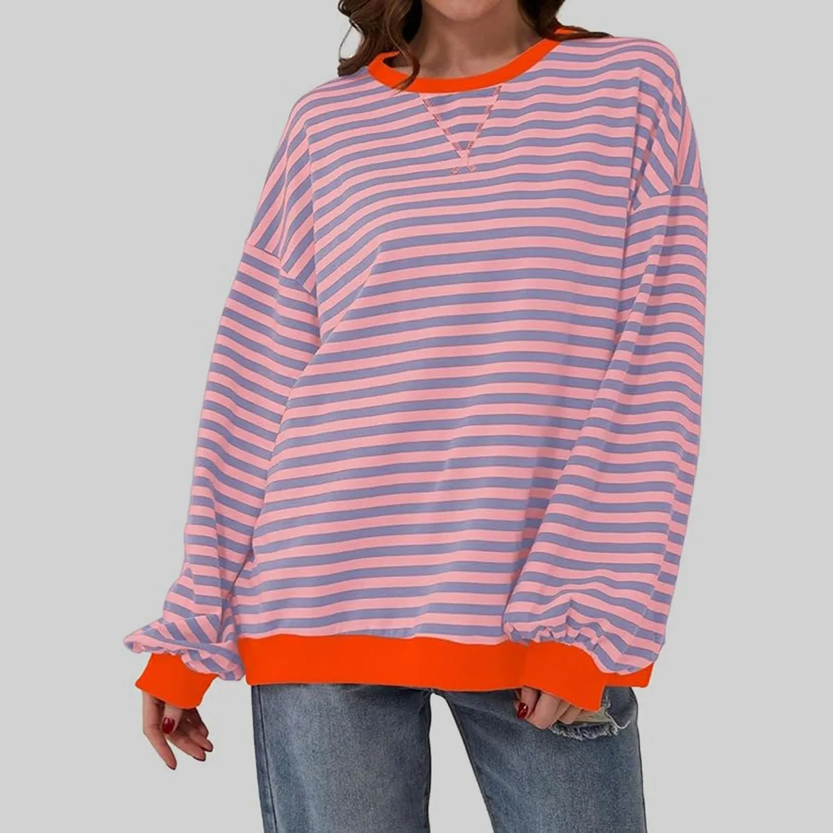 Stripe Boyfriend Long Sleeve Shirt
