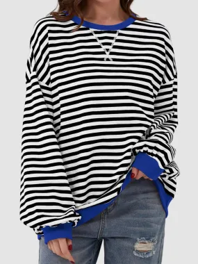 Stripe Boyfriend Long Sleeve Shirt