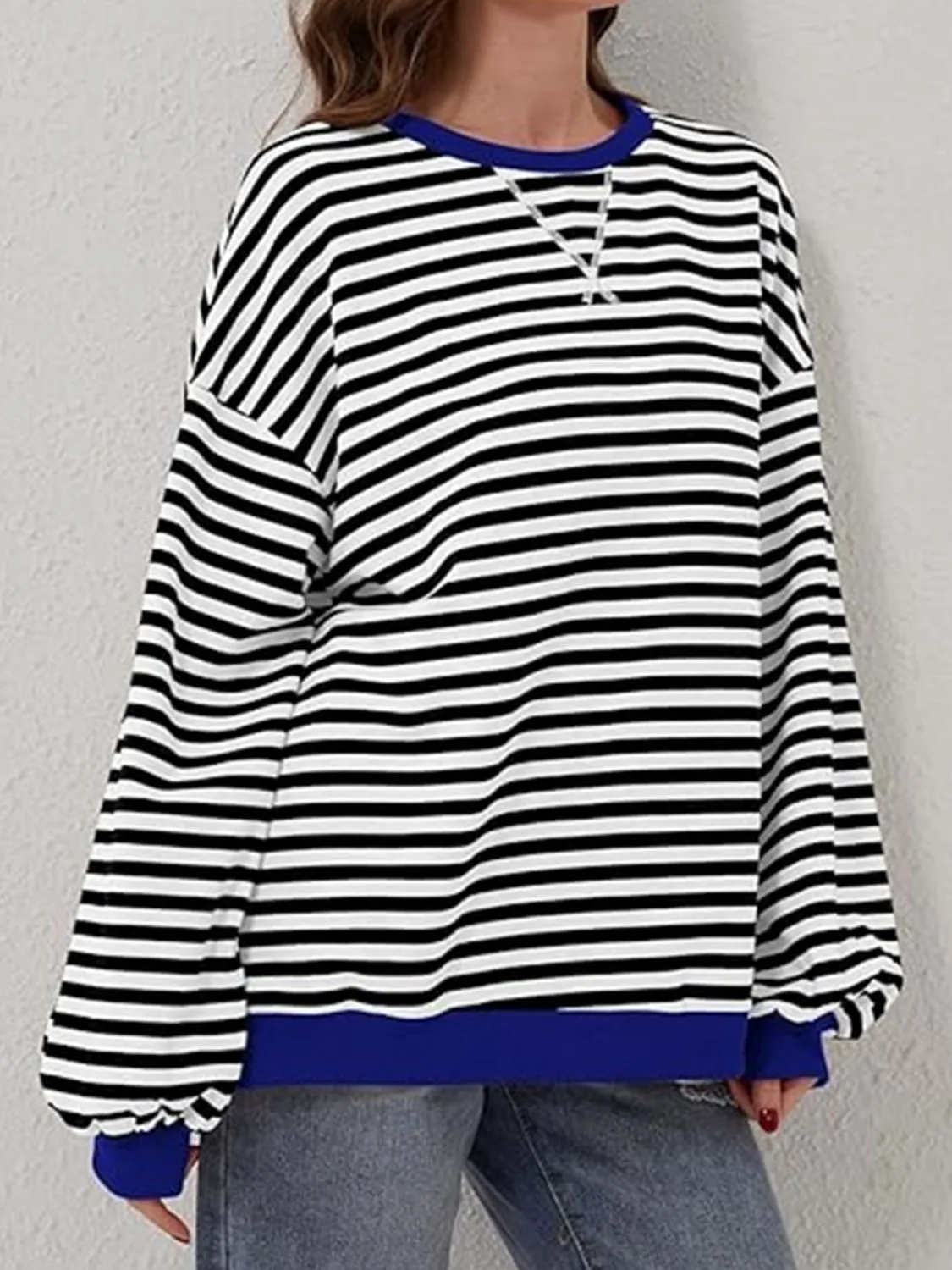 Stripe Boyfriend Long Sleeve Shirt