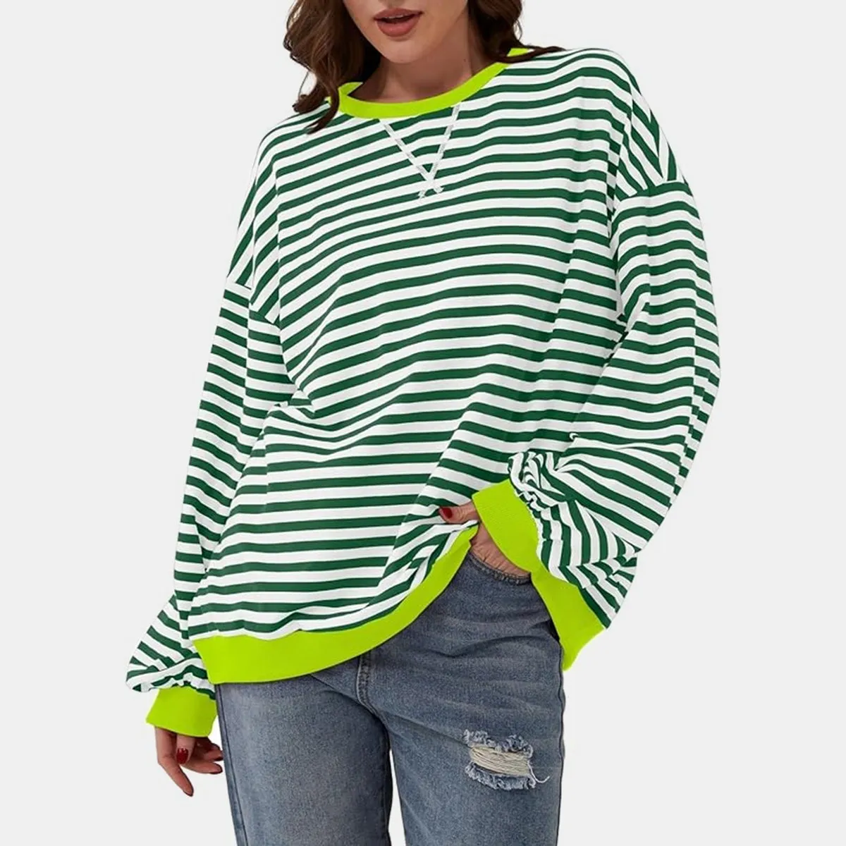 Stripe Boyfriend Long Sleeve Shirt