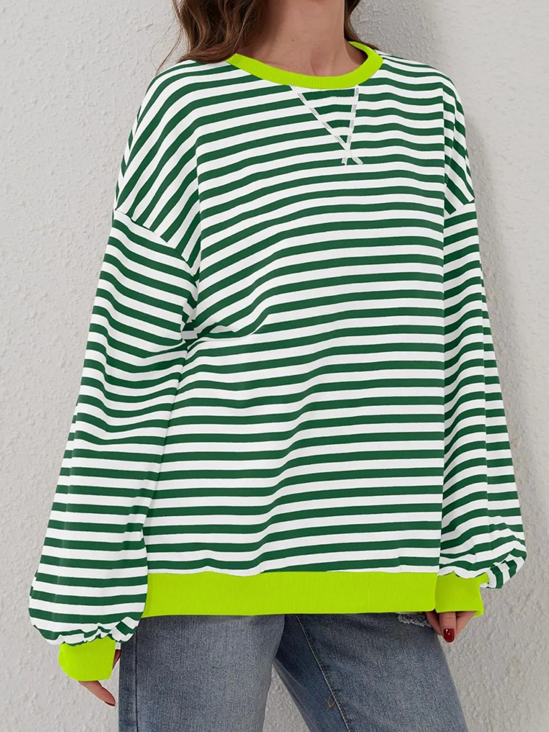 Stripe Boyfriend Long Sleeve Shirt