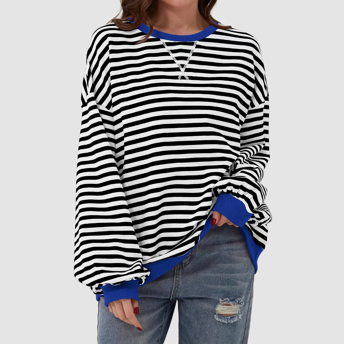 Stripe Boyfriend Long Sleeve Shirt