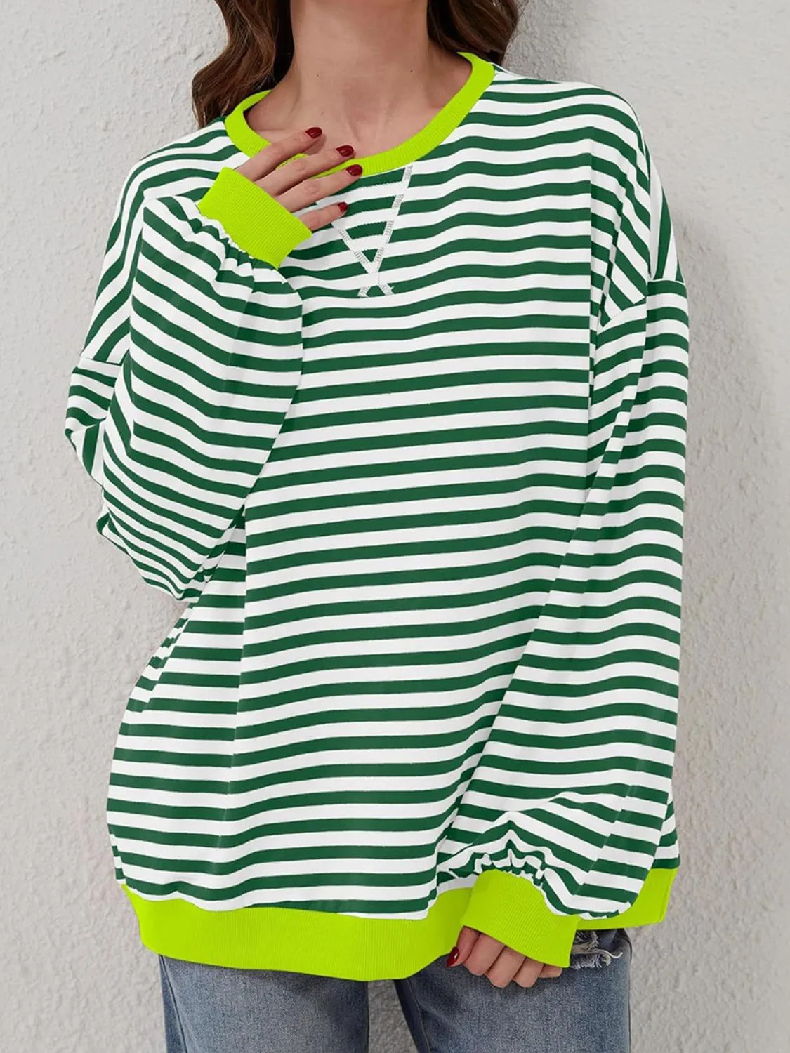 Stripe Boyfriend Long Sleeve Shirt