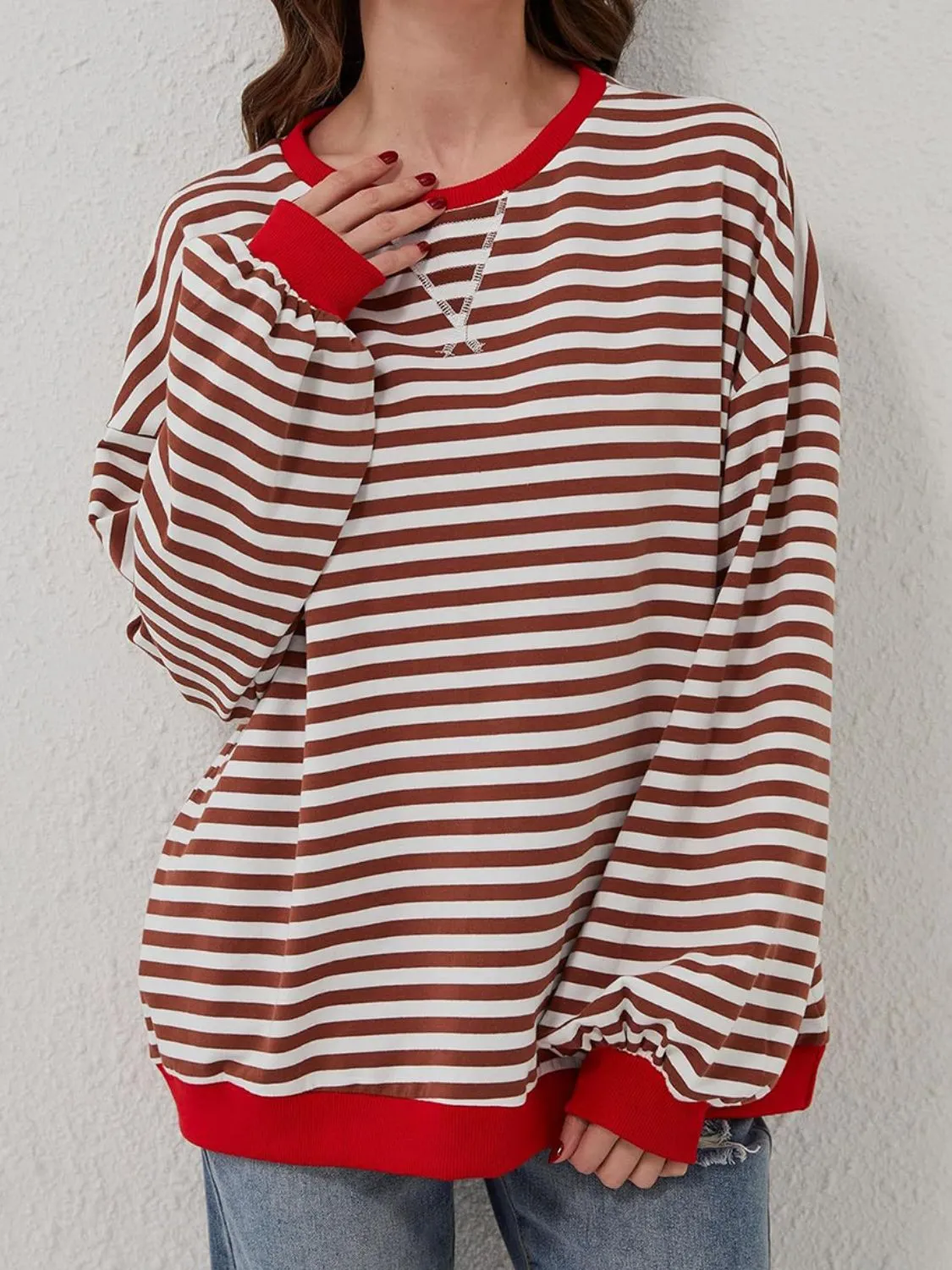 Stripe Boyfriend Long Sleeve Shirt