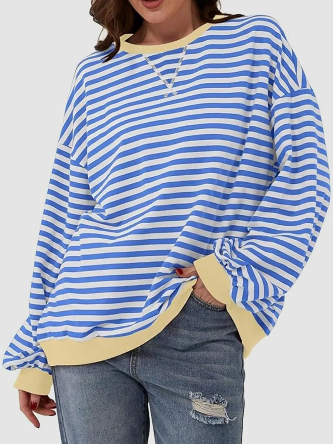 Stripe Boyfriend Long Sleeve Shirt