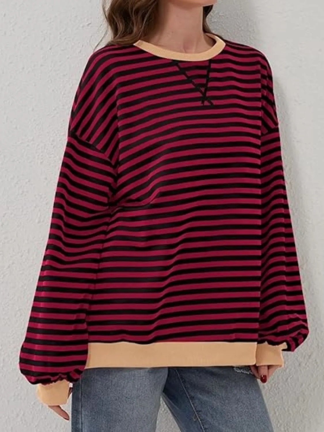Stripe Boyfriend Long Sleeve Shirt