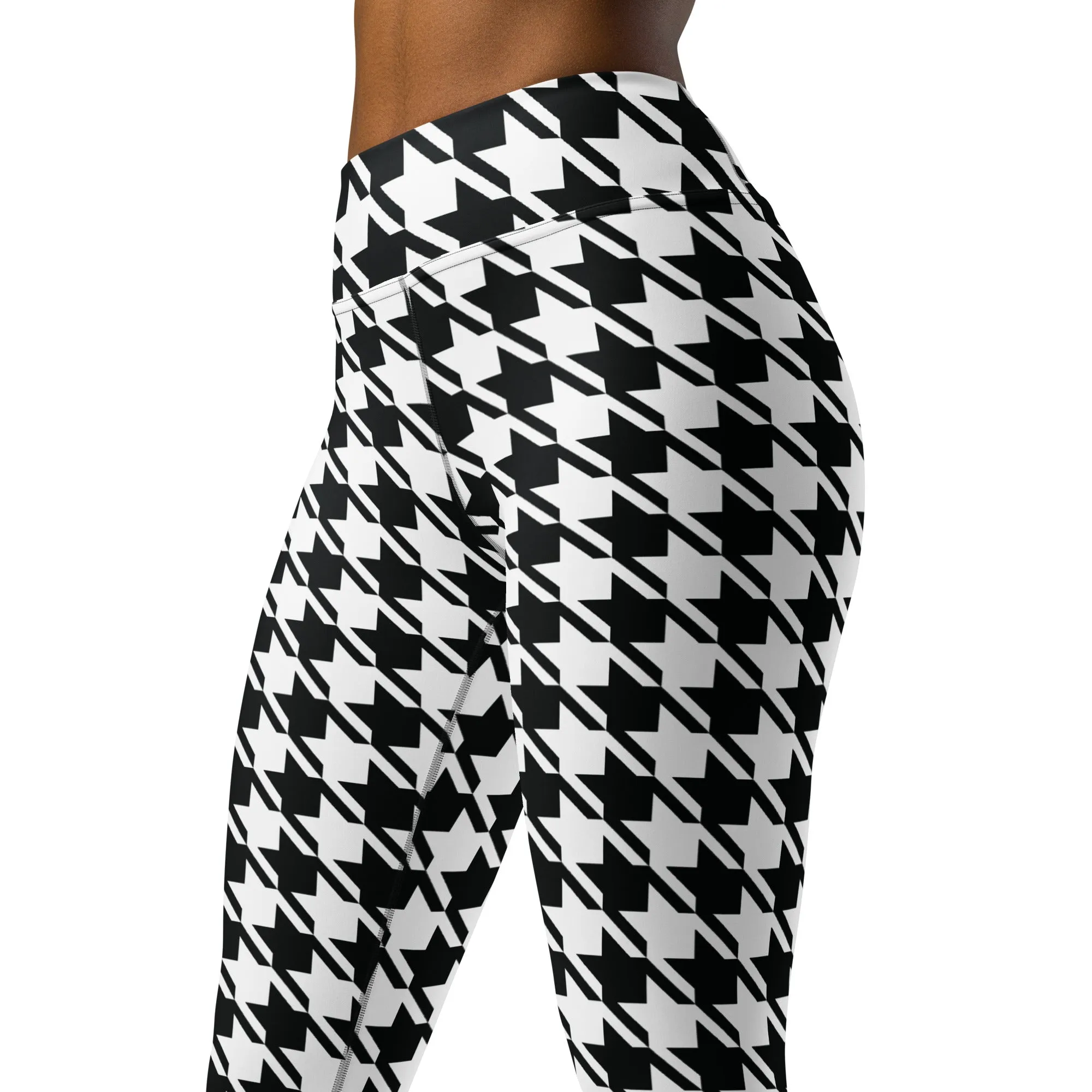 Trendy Training: Women's Houndstooth Yoga Leggings