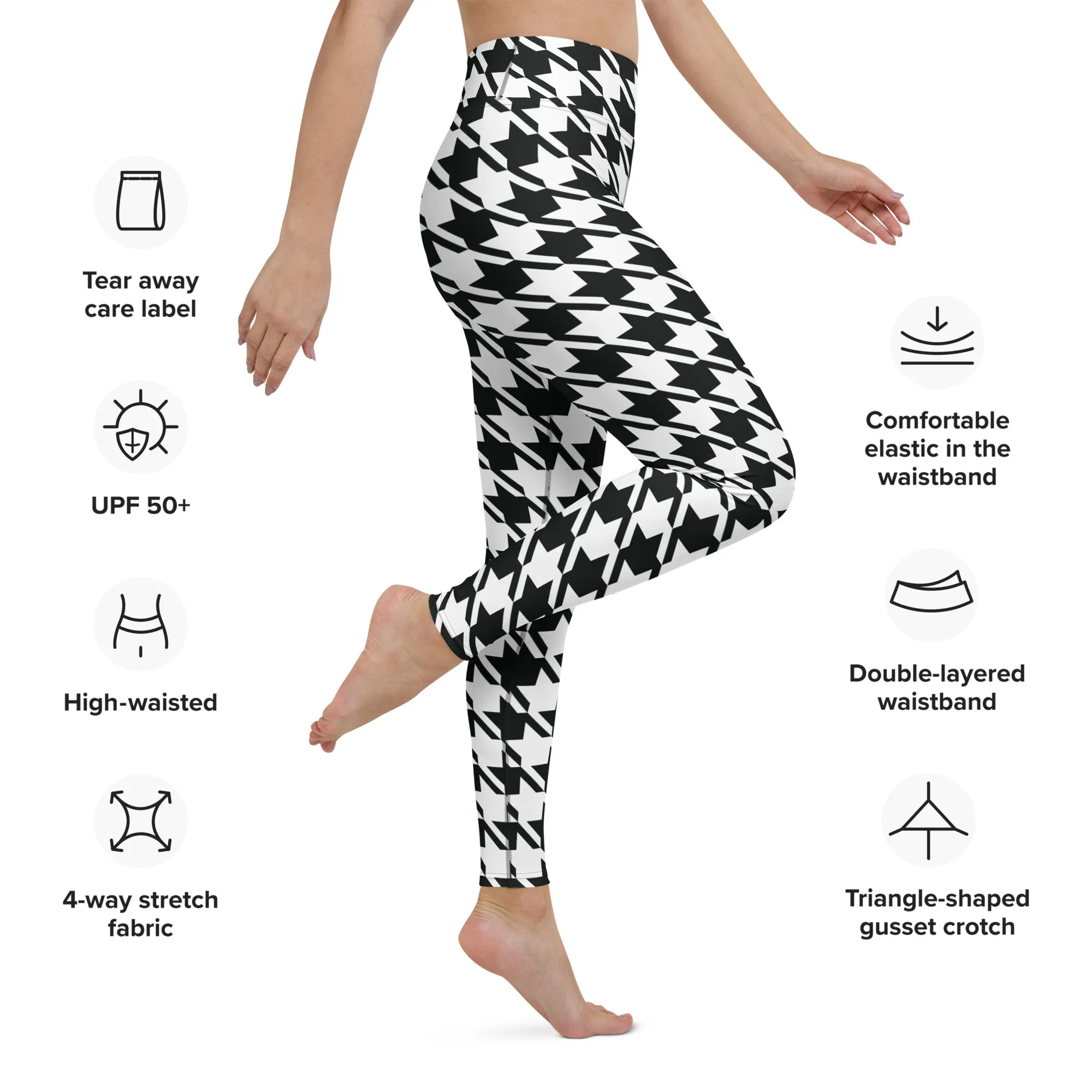Trendy Training: Women's Houndstooth Yoga Leggings