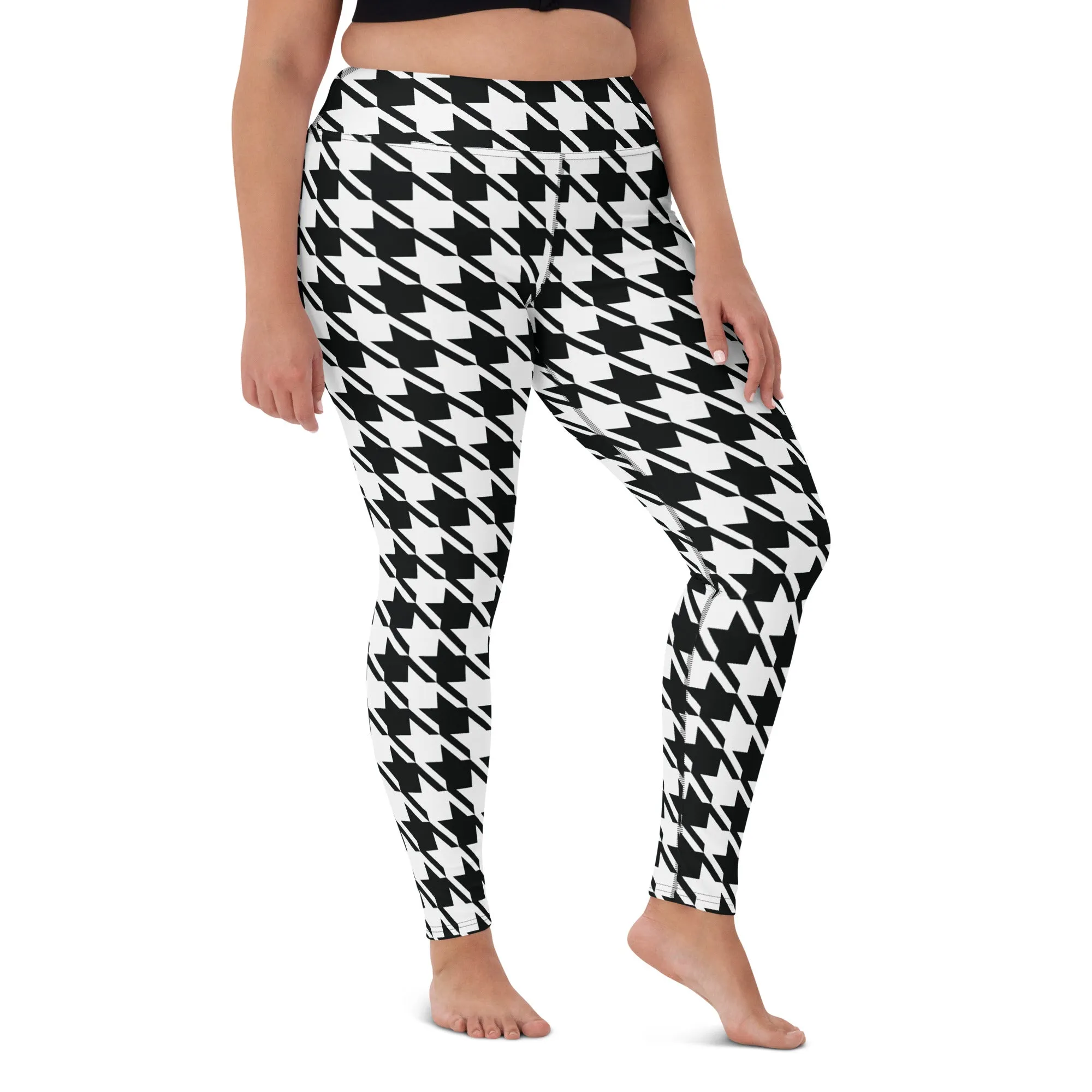 Trendy Training: Women's Houndstooth Yoga Leggings