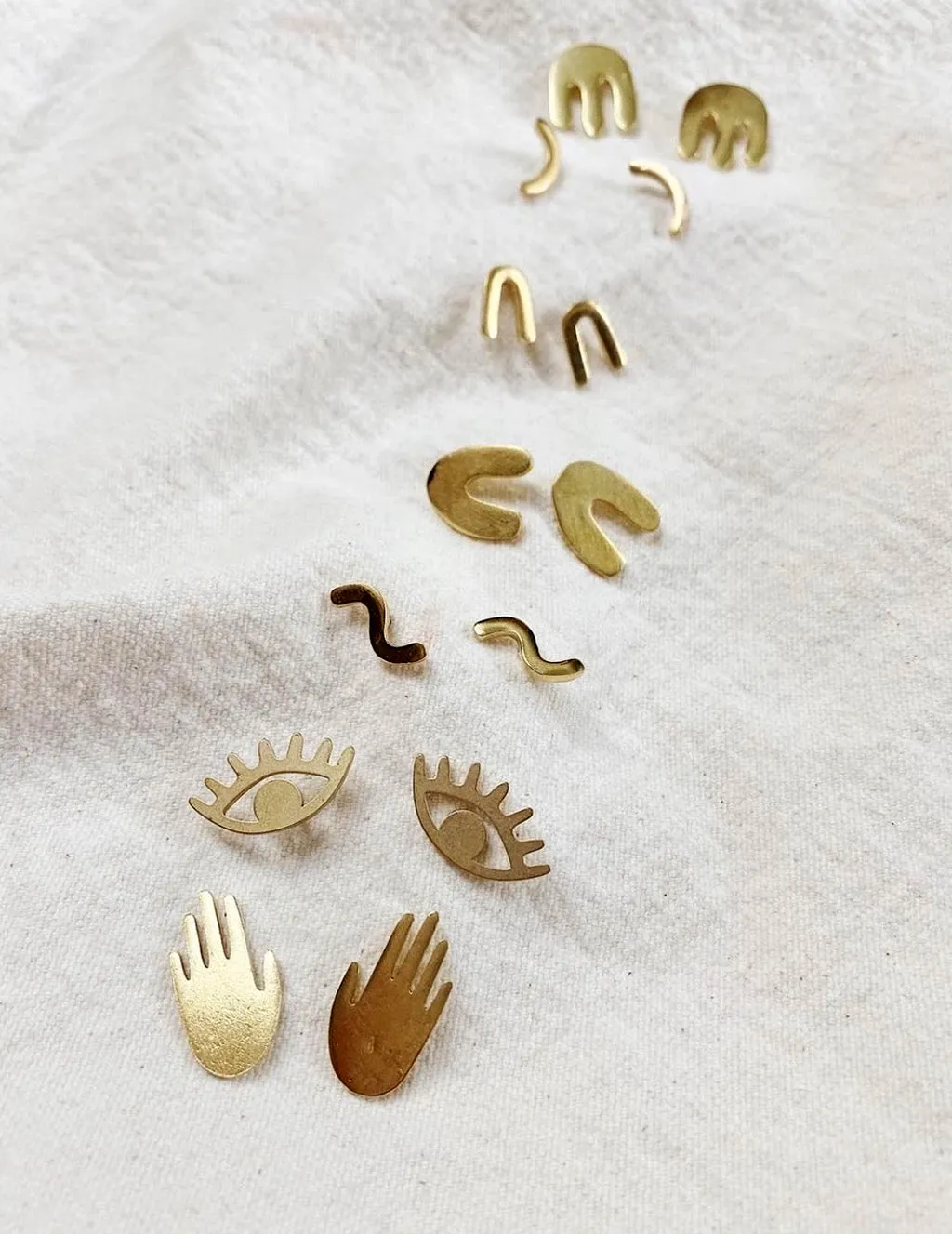 Whiskey   Wine Brass Shapes Earrings
