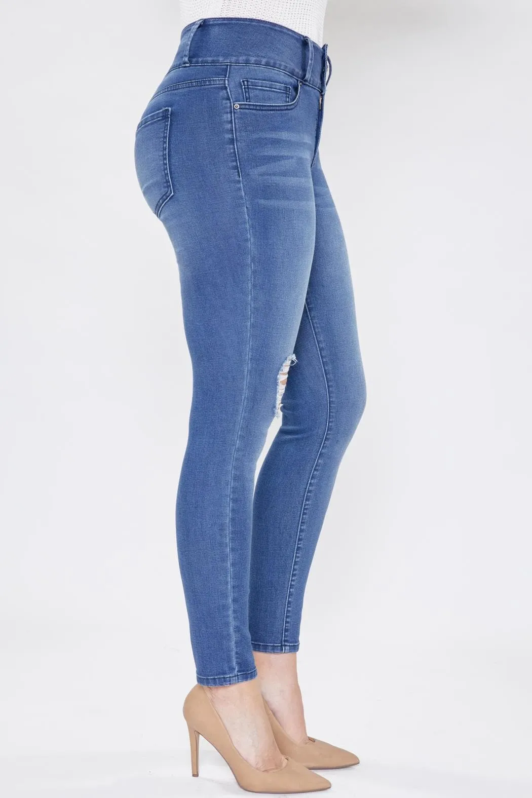 Women's 3 Button Signature Slim Stretch High Rise Skinny Jeans
