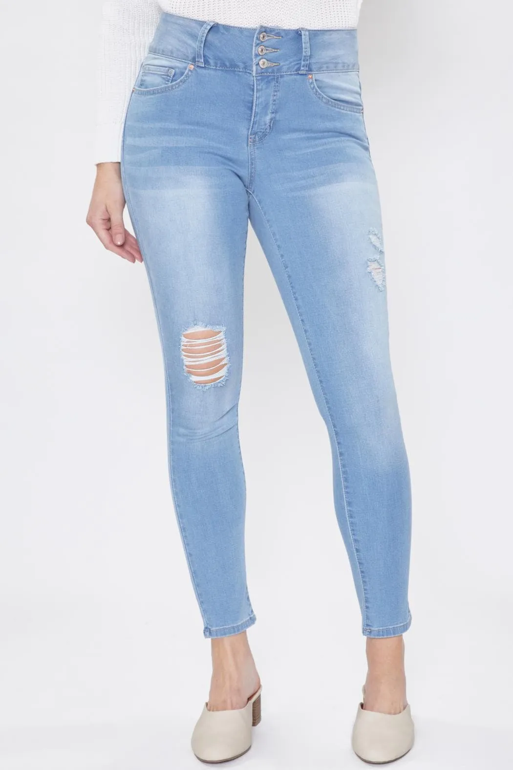 Women's 3 Button Signature Slim Stretch High Rise Skinny Jeans