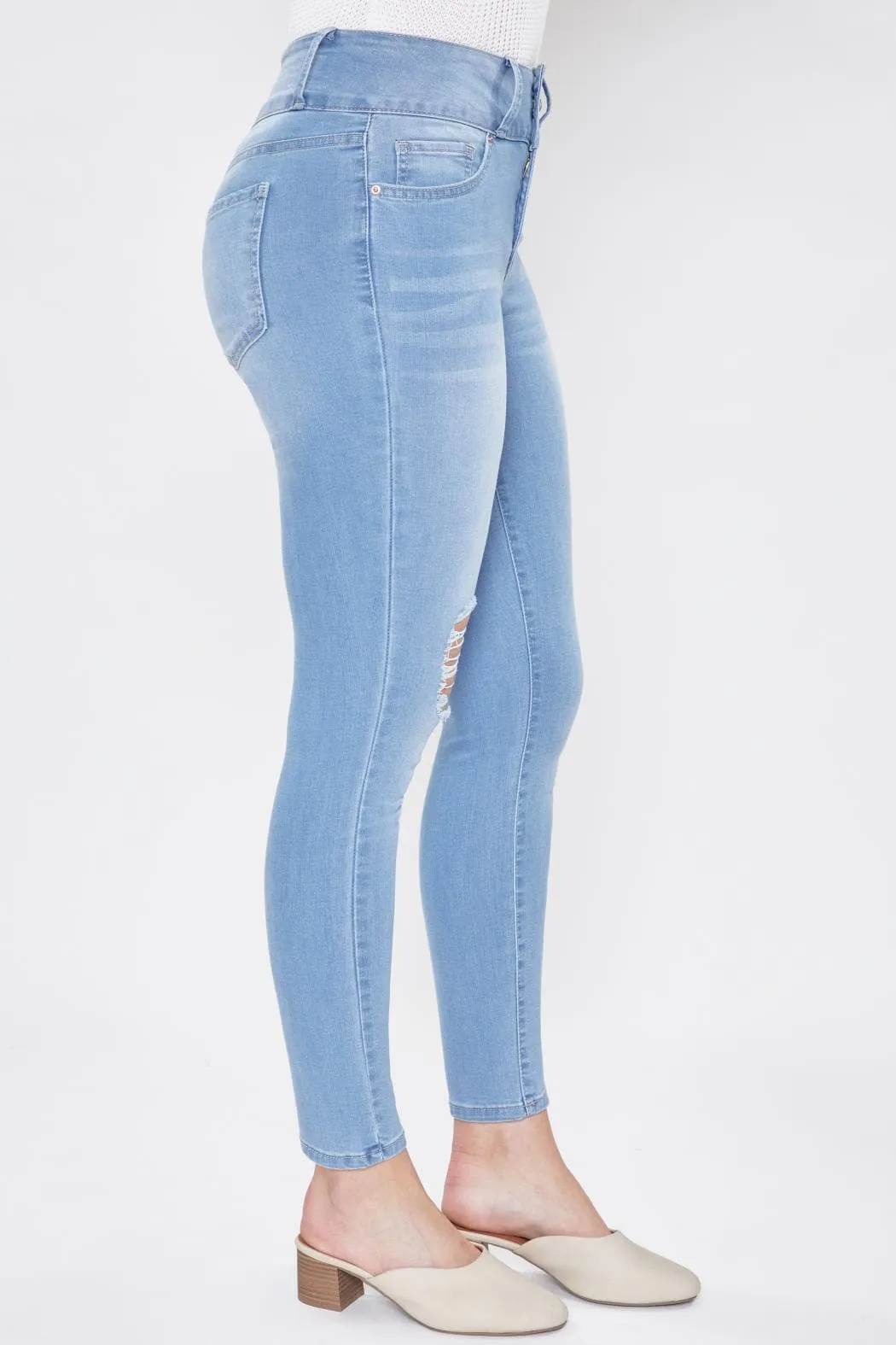Women's 3 Button Signature Slim Stretch High Rise Skinny Jeans