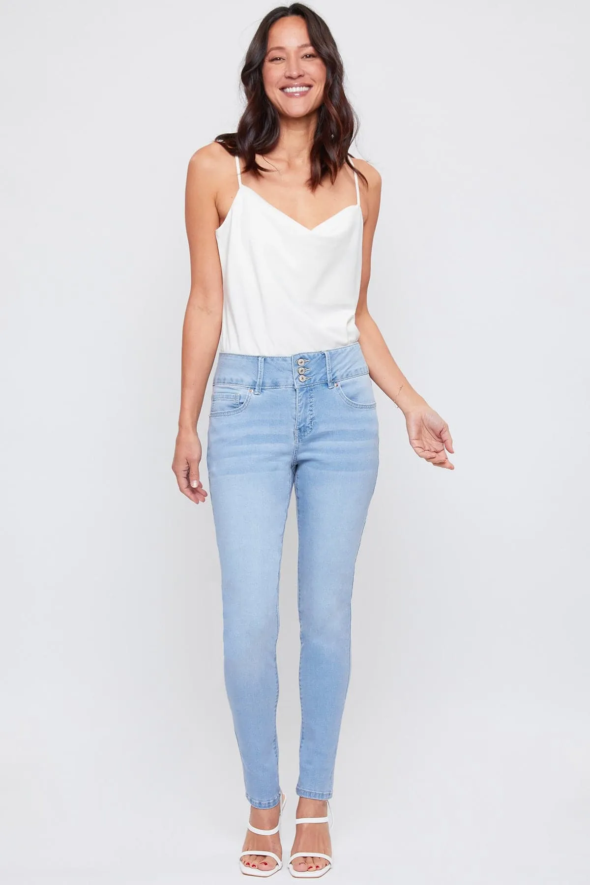 Women's 3 Button Signature Slim Stretch High Rise Skinny Jeans