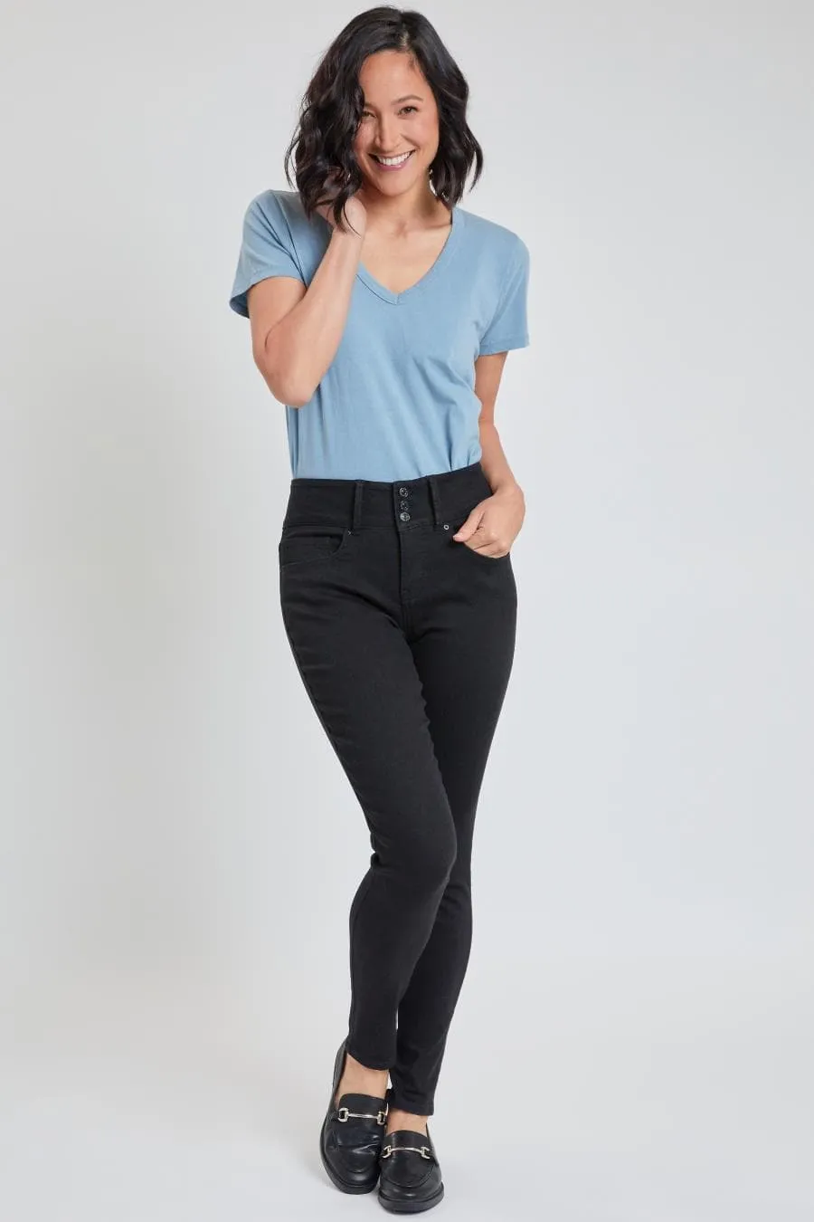 Women's 3 Button Signature Slim Stretch High Rise Skinny Jeans