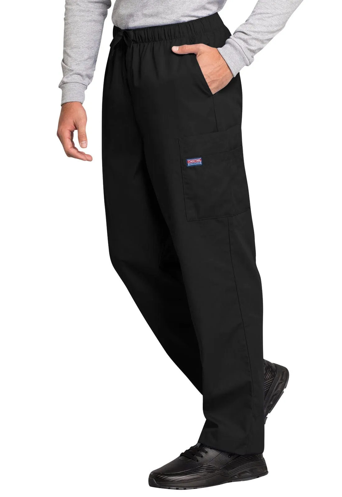 WW Originals Men's TALL Unisex Cargo Scrub Pant Black Small 4000T